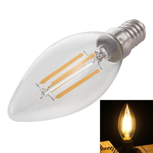 C35 E14 4W 4 LEDs 300 LM 3000K Dimmable Retro LED Filament Light Bulb Energy Saving Light, AC 220V, Apicicompatible withm E14 4W 220V Warm White