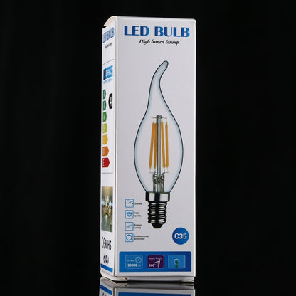 C35 E14 4W 4 LEDs 300 LM 3000K Dimmable Retro LED Filament Light Bulb Energy Saving Light, AC 220V