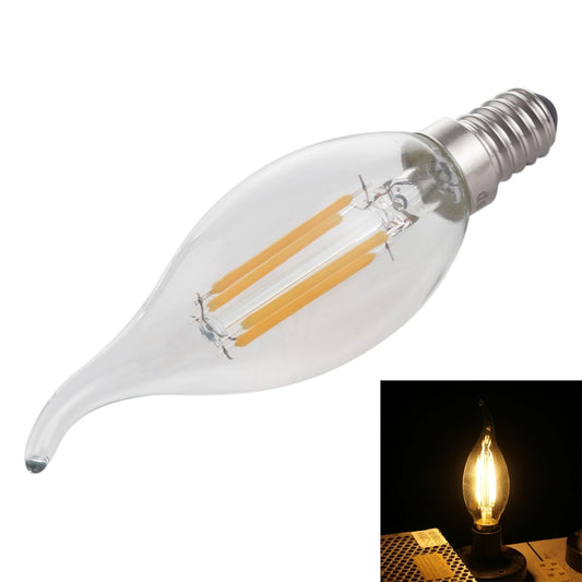 C35 E14 4W 4 LEDs 300 LM 3000K Dimmable Retro LED Filament Light Bulb Energy Saving Light, AC 220V, Long Tail E14 4W 220V Warm White