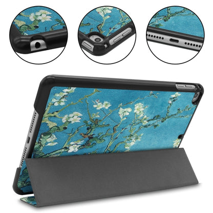 Graffiti Pattern Custer Texture Horizontal Flip PU Leather Case for iPad Mini 2019 / Mini 4 , with Three-folding Holder & Sleep / Wake-up Function