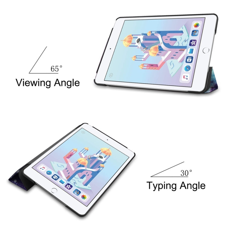 Graffiti Pattern Custer Texture Horizontal Flip PU Leather Case for iPad Mini 2019 / Mini 4 , with Three-folding Holder & Sleep / Wake-up Function, For iPad Mini 2019 / Mini 4