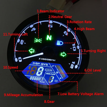 Universal Motorcycle Retro Modified Instrument Odometer LCD Instrument Assembly, Retro Instrument Odometer