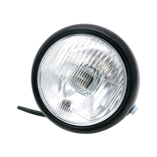 5.75 inch Motorcycle Black Shell Retro Lamp LED Headlight Modification Accessories compatible with CG125 / GN125, Black Shell Retro Lamp