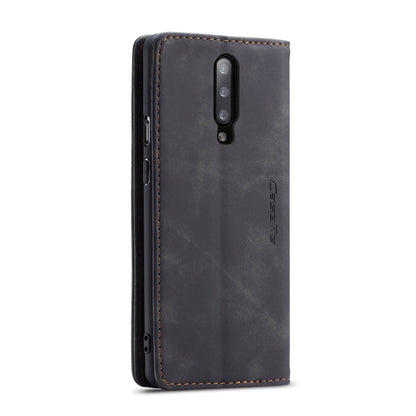 CaseMe-013 Multifunctional Retro Frosted Horizontal Flip Leather Case for OnePlus 7 Pro, with Card Slot & Holder & Zipper Wallet & Photo Frame, Compatible with OnePlus 7 Pro