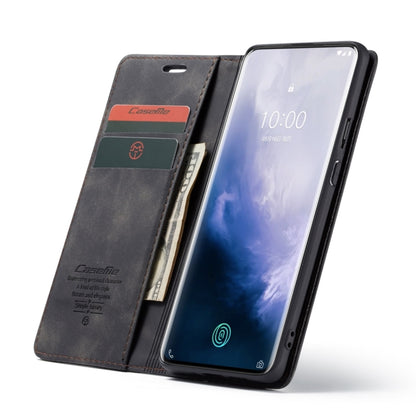 CaseMe-013 Multifunctional Retro Frosted Horizontal Flip Leather Case for OnePlus 7 Pro, with Card Slot & Holder & Zipper Wallet & Photo Frame, Compatible with OnePlus 7 Pro