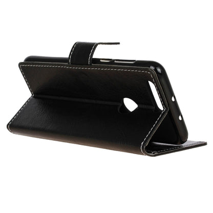 Retro Crazy Horse Texture Horizontal Flip Leather Case compatible with OPPO A7 / AX7, with Holder & Card Slots & Photo Frame, Compatible with OPPO A7 / AX7