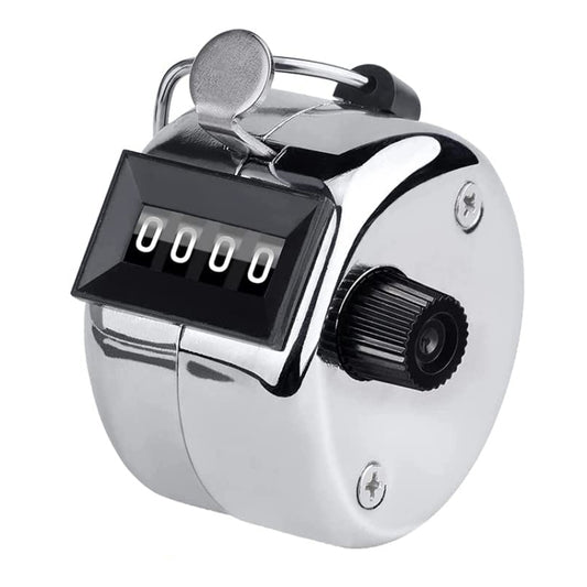 Retro Style 0.8 inch 4-digit Screen Mechanical Manual Metal Counter, Manual Metal Counter