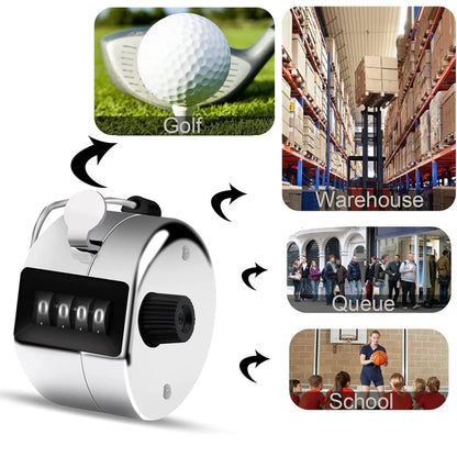 Retro Style 0.8 inch 4-digit Screen Mechanical Manual Metal Counter, Manual Metal Counter