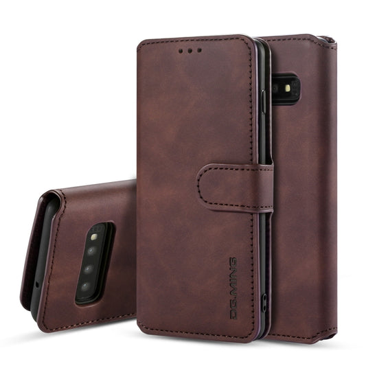 DG.MING Retro Oil Side Horizontal Flip Case compatible with Galaxy S10, with Holder & Card Slots & Wallet, Compatible with Galaxy S10