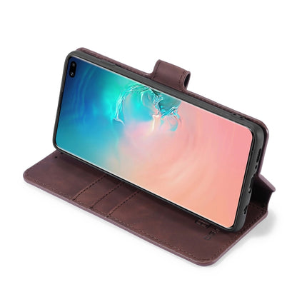 DG.MING Retro Oil Side Horizontal Flip Case compatible with Galaxy S10, with Holder & Card Slots & Wallet, Compatible with Galaxy S10