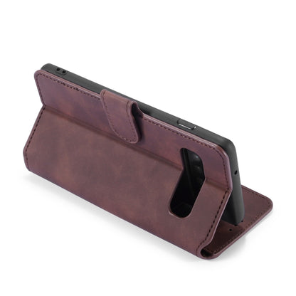 DG.MING Retro Oil Side Horizontal Flip Case compatible with Galaxy S10, with Holder & Card Slots & Wallet, Compatible with Galaxy S10