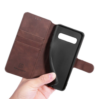 DG.MING Retro Oil Side Horizontal Flip Case compatible with Galaxy S10, with Holder & Card Slots & Wallet, Compatible with Galaxy S10