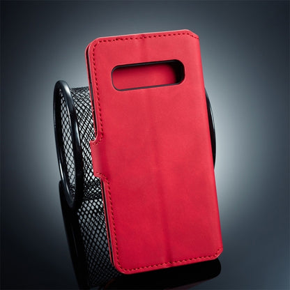 DG.MING Retro Oil Side Horizontal Flip Case compatible with Galaxy S10, with Holder & Card Slots & Wallet, Galaxy S10
