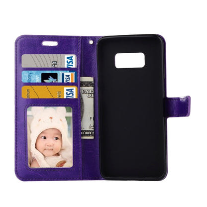Compatible with Galaxy S8 Retro Crazy Horse Texture Horizontal Flip Leather Case with Holder & Card Slots & Wallet & Photo Frame, Compatible with Samsung Galaxy S8