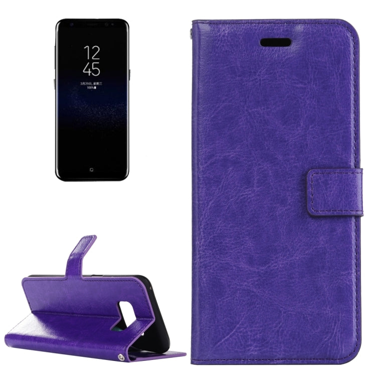 Compatible with Galaxy S8 Retro Crazy Horse Texture Horizontal Flip Leather Case with Holder & Card Slots & Wallet & Photo Frame & Lanyard, Compatible with Galaxy S8 Retro