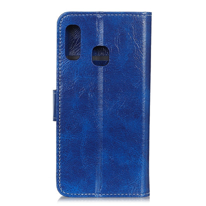 Retro Crazy Horse Texture Horizontal Flip Leather Case compatible with Galaxy A20e, with Holder & Card Slots & Wallet & Photo Frame, Compatible with Samsung Galaxy A20e