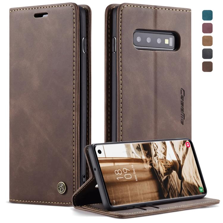 CaseMe-013 Multifunctional Retro Frosted Horizontal Flip Leather Case for Galaxy S10, with Card Slot & Holder & Wallet, Compatible with Galaxy S10