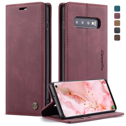 CaseMe-013 Multifunctional Retro Frosted Horizontal Flip Leather Case for Galaxy S10, with Card Slot & Holder & Wallet, Compatible with Galaxy S10