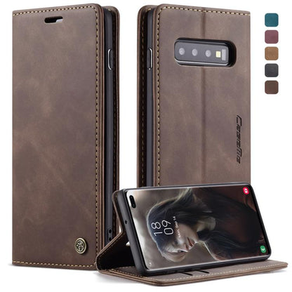 CaseMe-013 Multifunctional Retro Frosted Horizontal Flip Leather Case for Galaxy S10 Plus, with Card Slot & Holder & Wallet