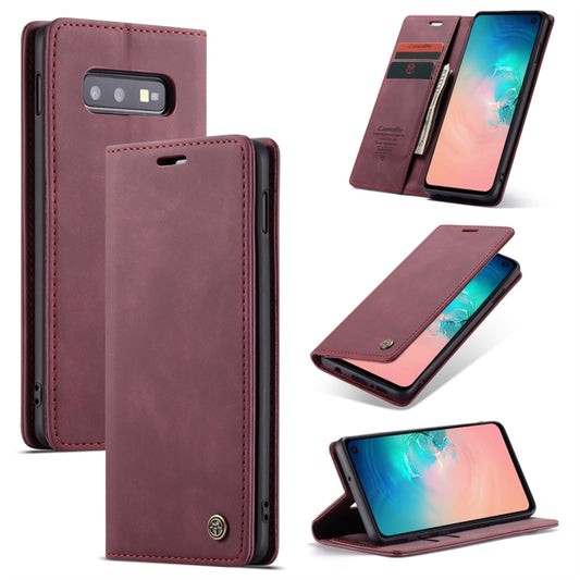 CaseMe-013 Multifunctional Retro Frosted Horizontal Flip Leather Case compatible with Galaxy S10 E, with Card Slot & Holder & Wallet, Compatible with Galaxy S10 E