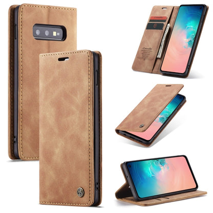 CaseMe-013 Multifunctional Retro Frosted Horizontal Flip Leather Case compatible with Galaxy S10 E, with Card Slot & Holder & Wallet, Compatible with Galaxy S10 E