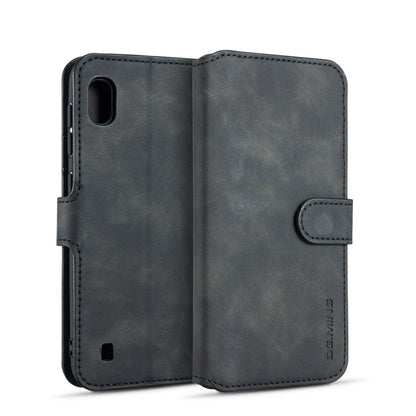 DG.MING Retro Oil Side Horizontal Flip Case compatible with Galaxy A10, with Holder & Card Slots & Wallet, Galaxy A10