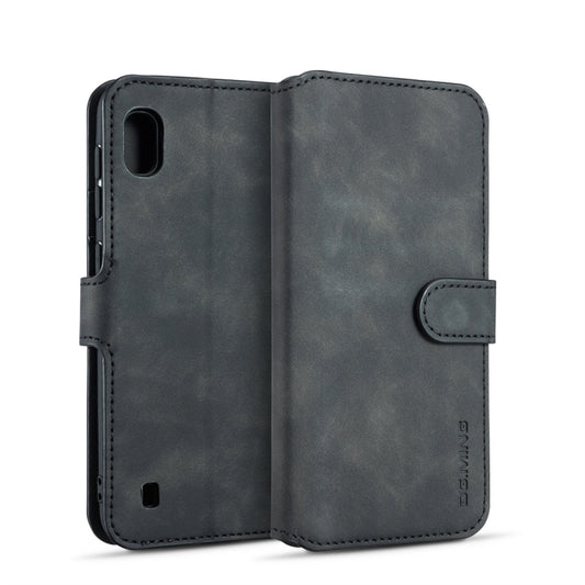 DG.MING Retro Oil Side Horizontal Flip Case compatible with Galaxy A10, with Holder & Card Slots & Wallet, Galaxy A10