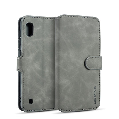 DG.MING Retro Oil Side Horizontal Flip Case compatible with Galaxy A10, with Holder & Card Slots & Wallet, Galaxy A10