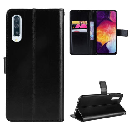 Retro Crazy Horse Texture Horizontal Flip Leather Case compatible with Galaxy A70, with Holder & Card Slots & Photo Frame