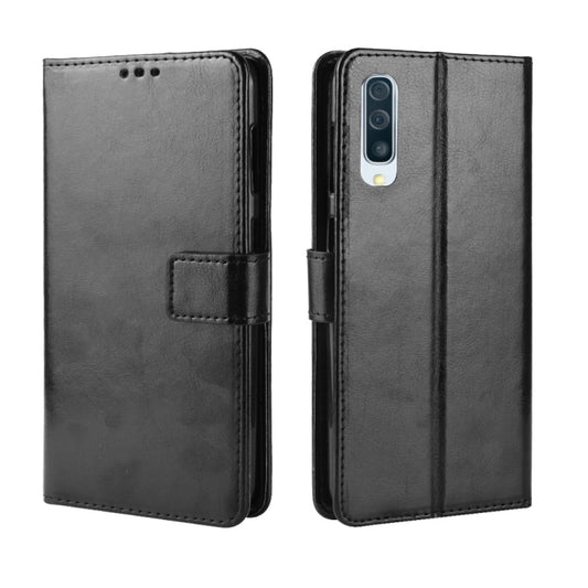 Retro Crazy Horse Texture Horizontal Flip Leather Case compatible with Galaxy A70, with Holder & Card Slots & Photo Frame