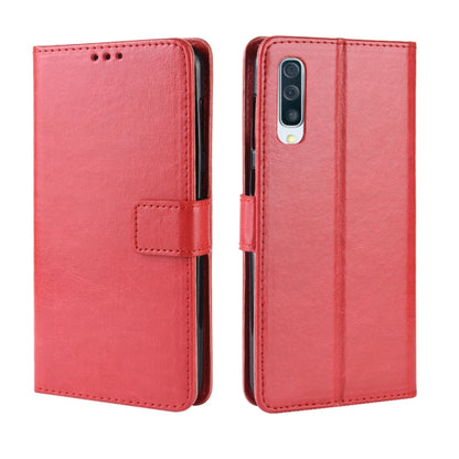 Retro Crazy Horse Texture Horizontal Flip Leather Case compatible with Galaxy A70, with Holder & Card Slots & Photo Frame