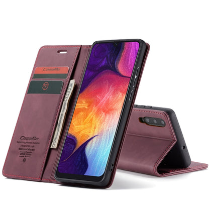 CaseMe-013 Multifunctional Retro Frosted Horizontal Flip Leather Case for Galaxy A30S / A50S / A50, with Card Slot & Holder & Zipper Wallet & Photo Frame