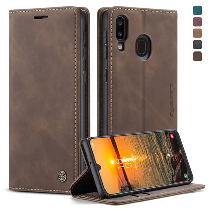 CaseMe-013 Multifunctional Retro Frosted Horizontal Flip Leather Case compatible with Galaxy A40, with Card Slot & Holder & Wallet, Compatible with Galaxy A40
