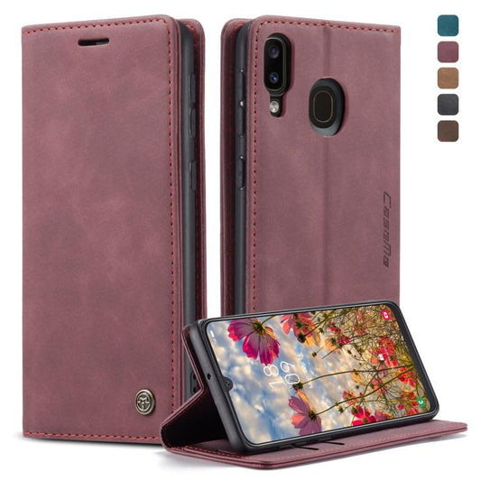 CaseMe-013 Multifunctional Retro Frosted Horizontal Flip Leather Case compatible with Galaxy A40, with Card Slot & Holder & Wallet, Compatible with Galaxy A40