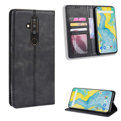 Magnetic Buckle Retro Crazy Horse Texture Horizontal Flip Leather Case compatible with NOKIA X71（8.1Plus)