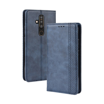 Magnetic Buckle Retro Crazy Horse Texture Horizontal Flip Leather Case compatible with NOKIA X71（8.1Plus)