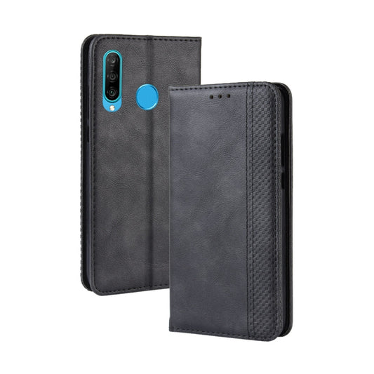 Magnetic Buckle Retro Crazy Horse Texture Horizontal Flip Leather Case compatible with Huawei Enjoy 9s (P Smart+ 2019)