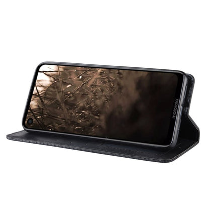 Magnetic Buckle Retro Crazy Horse Texture Horizontal Flip Leather Case for Motorola One Vision , with Holder & Card Slots & Photo Frame