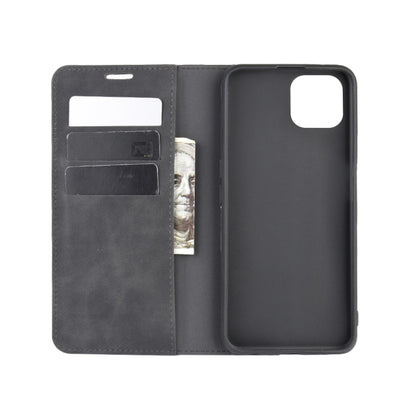 For Oppo A92s Retro-skin Business Magnetic Suction Leather Case with Holder & Card Slots & Wallet