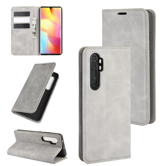 For Xiaomi Mi Note 10 Lite Retro-skin Business Magnetic Suction Leather Case with Holder & Card Slots & Wallet