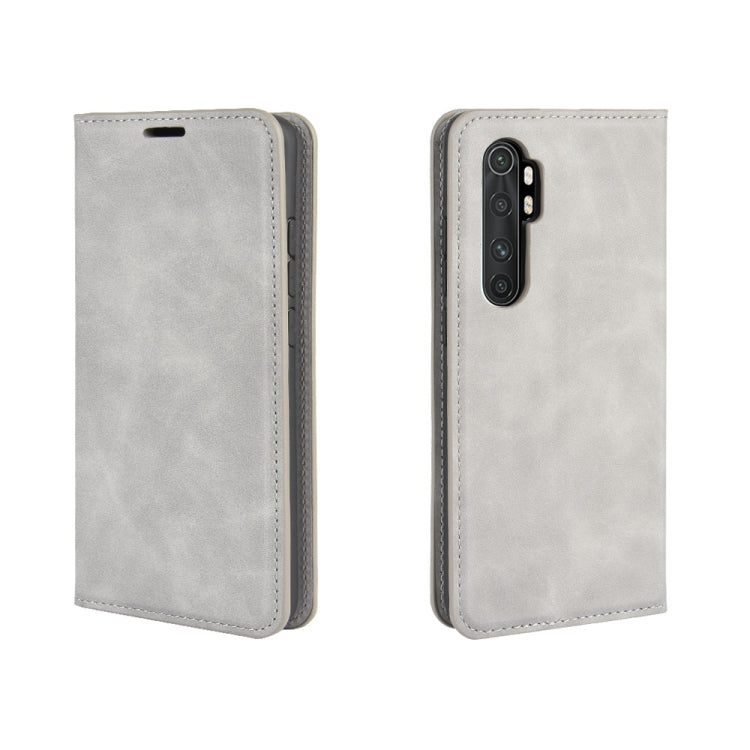 For Xiaomi Mi Note 10 Lite Retro-skin Business Magnetic Suction Leather Case with Holder & Card Slots & Wallet