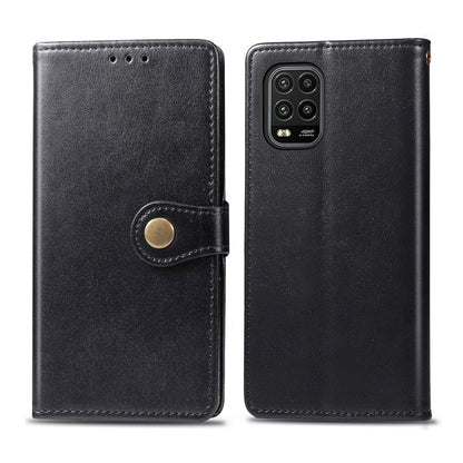 For Xiaomi Mi 10 Lite 5G Retro Solid Color Leather Buckle Phone Case with Lanyard & Photo Frame & Card Slot & Wallet & Stand Function