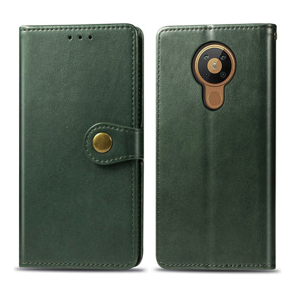 For Nokia 5.3 Retro Solid Color Leather Buckle Phone Case with Lanyard & Photo Frame & Card Slot & Wallet & Stand Function