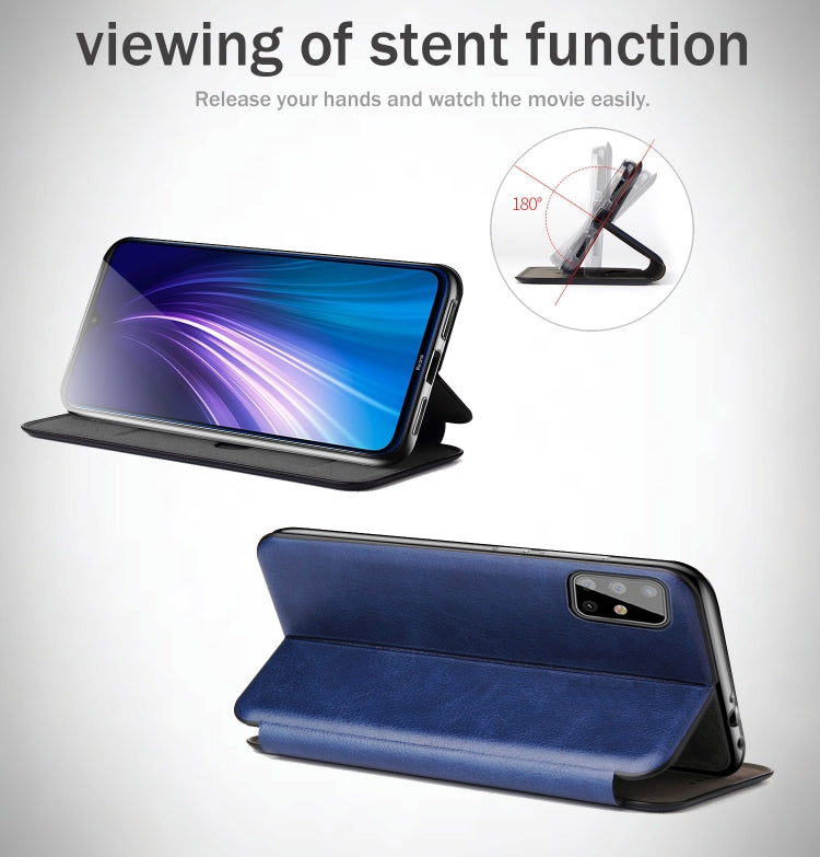 Integrated Electricity Pressing Retro Texture Magnetic TPU+PU Leather Case with Card Slot & Holder