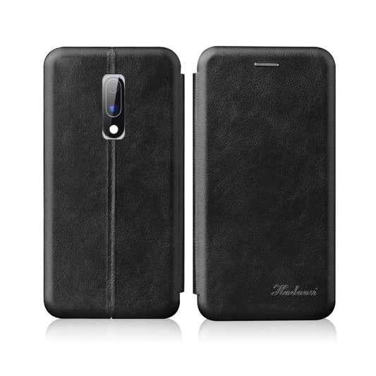Compatible with OnePlus 6T / OnePlus 7 Integrated Electricity Pressing Retro Texture Magnetic TPU+PU Leather Case with Card Slot & Holder