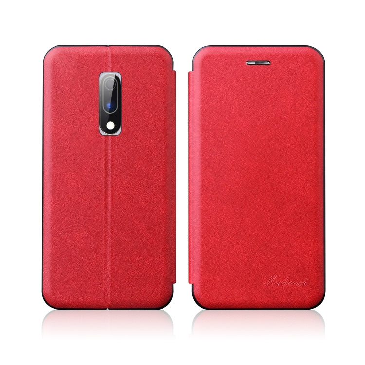 Compatible with OnePlus 6T / OnePlus 7 Integrated Electricity Pressing Retro Texture Magnetic TPU+PU Leather Case with Card Slot & Holder