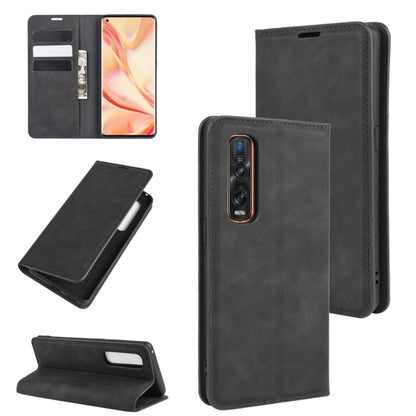 For OPPO Find X2 Pro Retro-skin Business Magnetic Suction Leather Case with Holder & Card Slots & Wallet