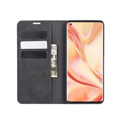 For OPPO Find X2 Pro Retro-skin Business Magnetic Suction Leather Case with Holder & Card Slots & Wallet