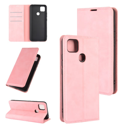 For Xiaomi Redmi 9C Retro-skin Business Magnetic Suction Leather Case with Holder & Card Slots & Wallet