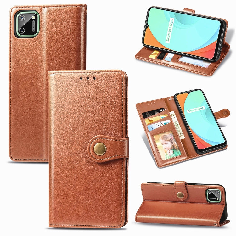 Retro Solid Color Leather Buckle Phone Case